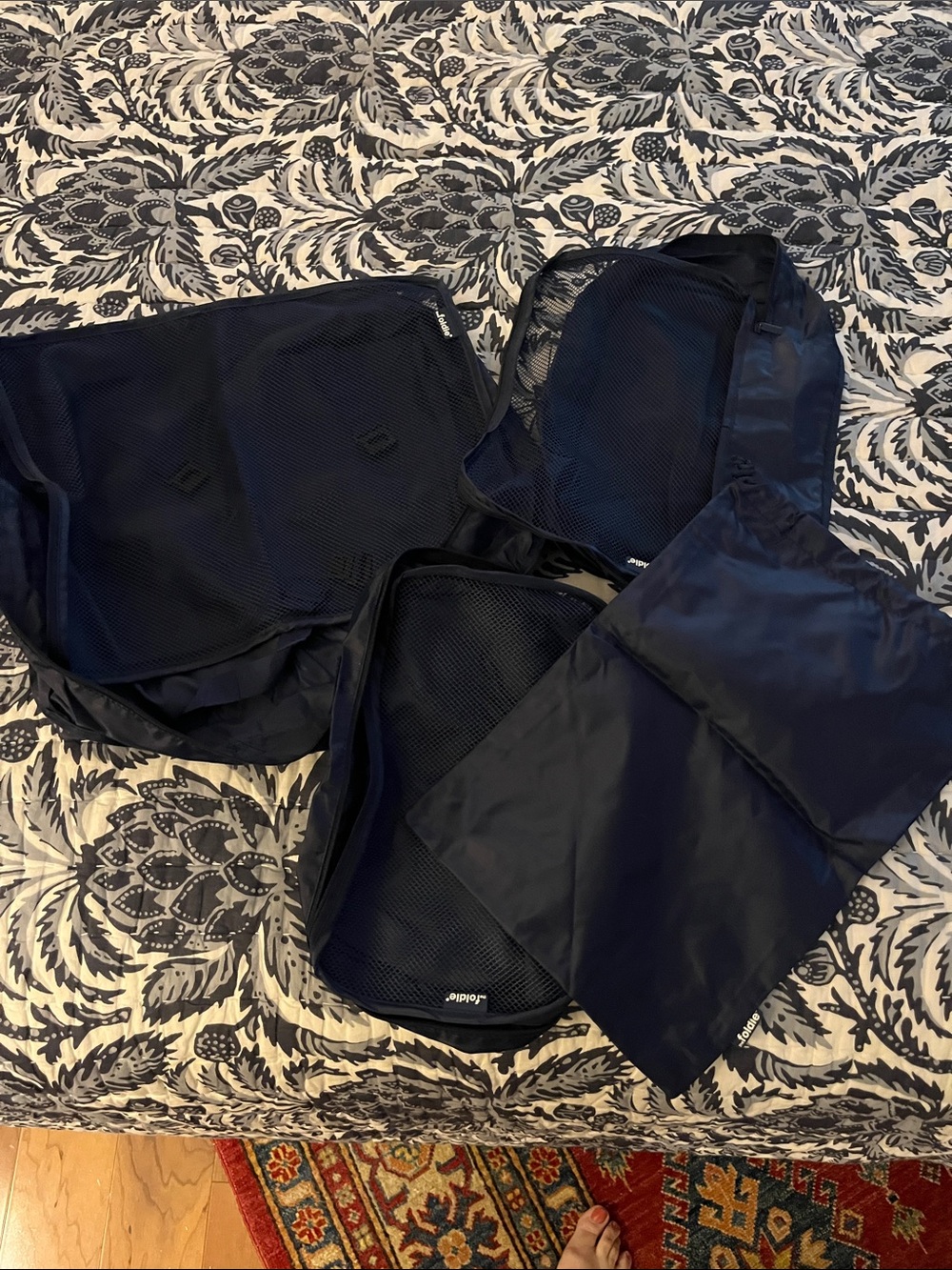 The Foldie Navy Travel Packing Cubes - Lightweight Organizer